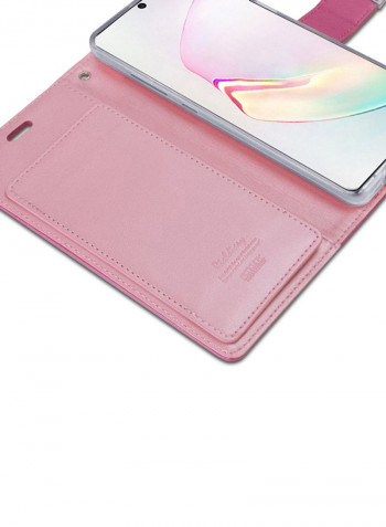 Leather Protective Case Cover For Samsung Galaxy Note 10 Fuchsia