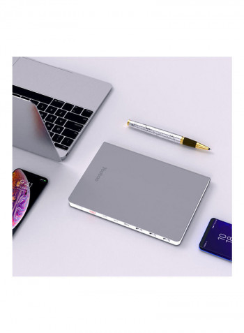 LED Digital Display Quick Charging Power Bank 30000mAh Silver