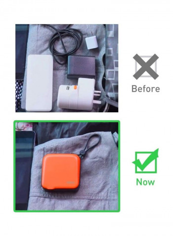 Portable Power Bank 10000mAh Orange