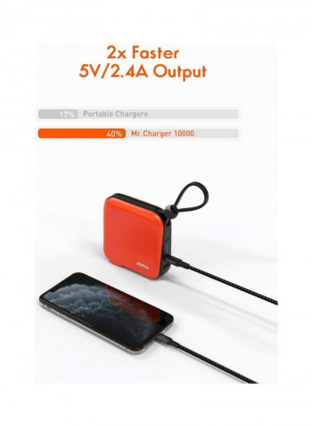 Portable Power Bank 10000mAh Orange