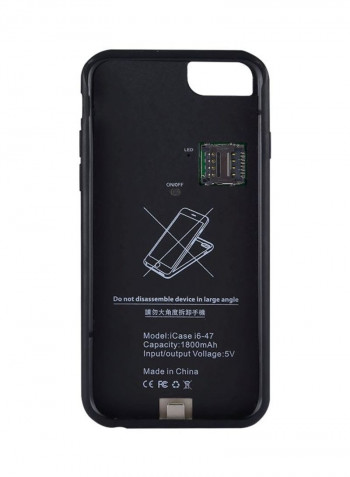 3-In-1 Dual SIM Adapter With Battery Case For Apple iPhone 1800mAh Black