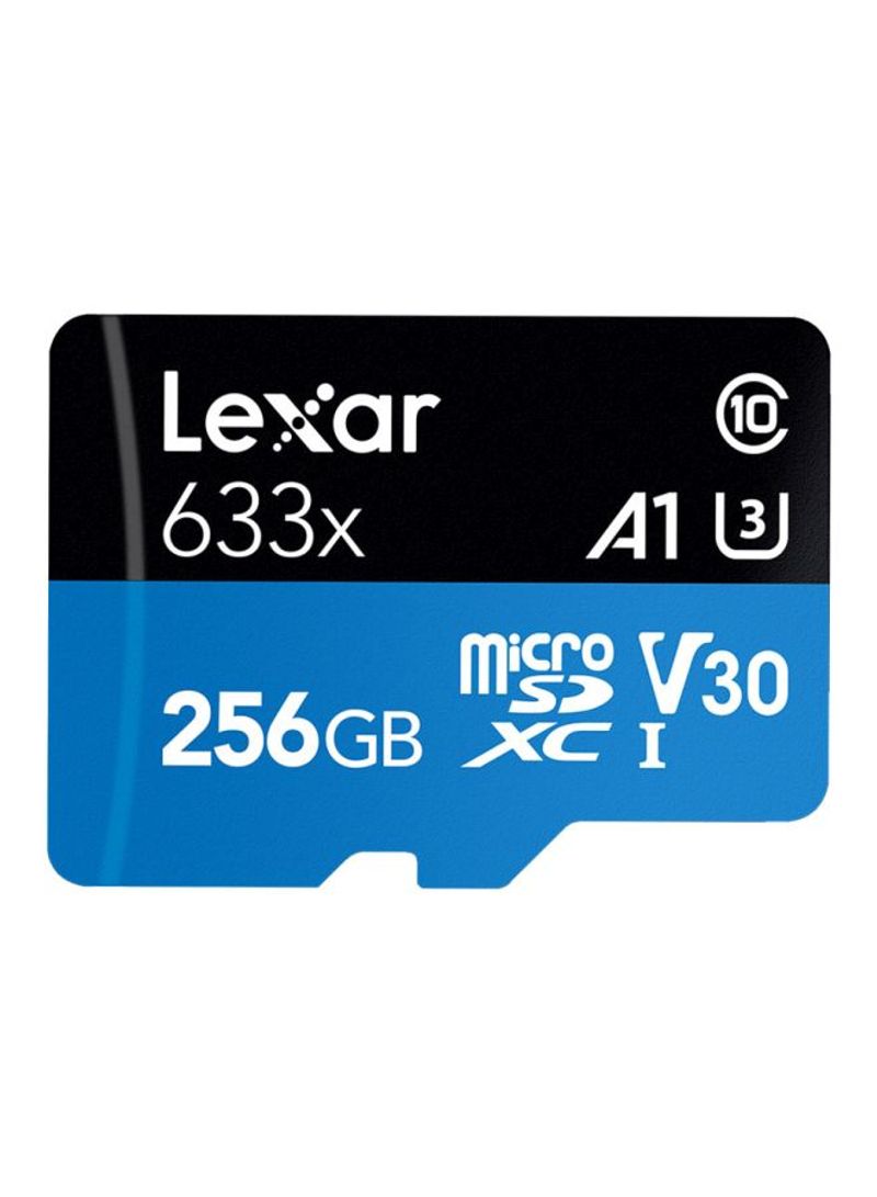 Micro SDXC 1 633X Class 10 Memory Card 256GB Blue/Black