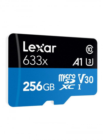 Micro SDXC 1 633X Class 10 Memory Card 256GB Blue/Black