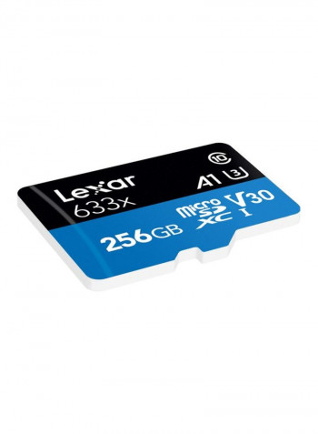 Micro SDXC 1 633X Class 10 Memory Card 256GB Blue/Black