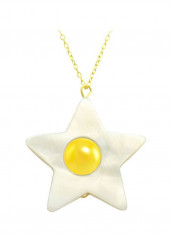 18K Gold Pearl Studded Pendant Necklace