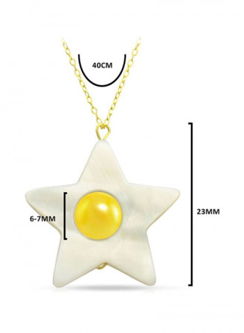 18K Gold Pearl Studded Pendant Necklace