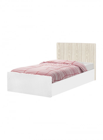 Vanilla Bed With Textured Headrest White