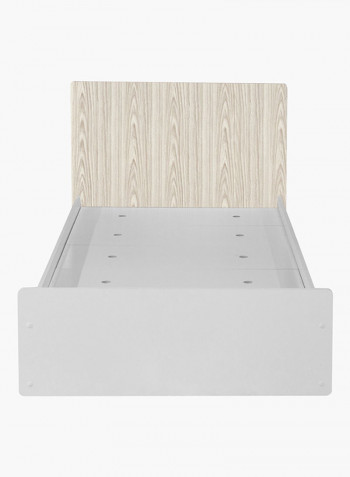 Vanilla Bed With Textured Headrest White