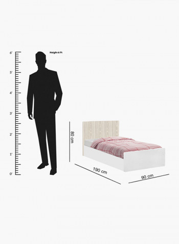 Vanilla Bed With Textured Headrest White