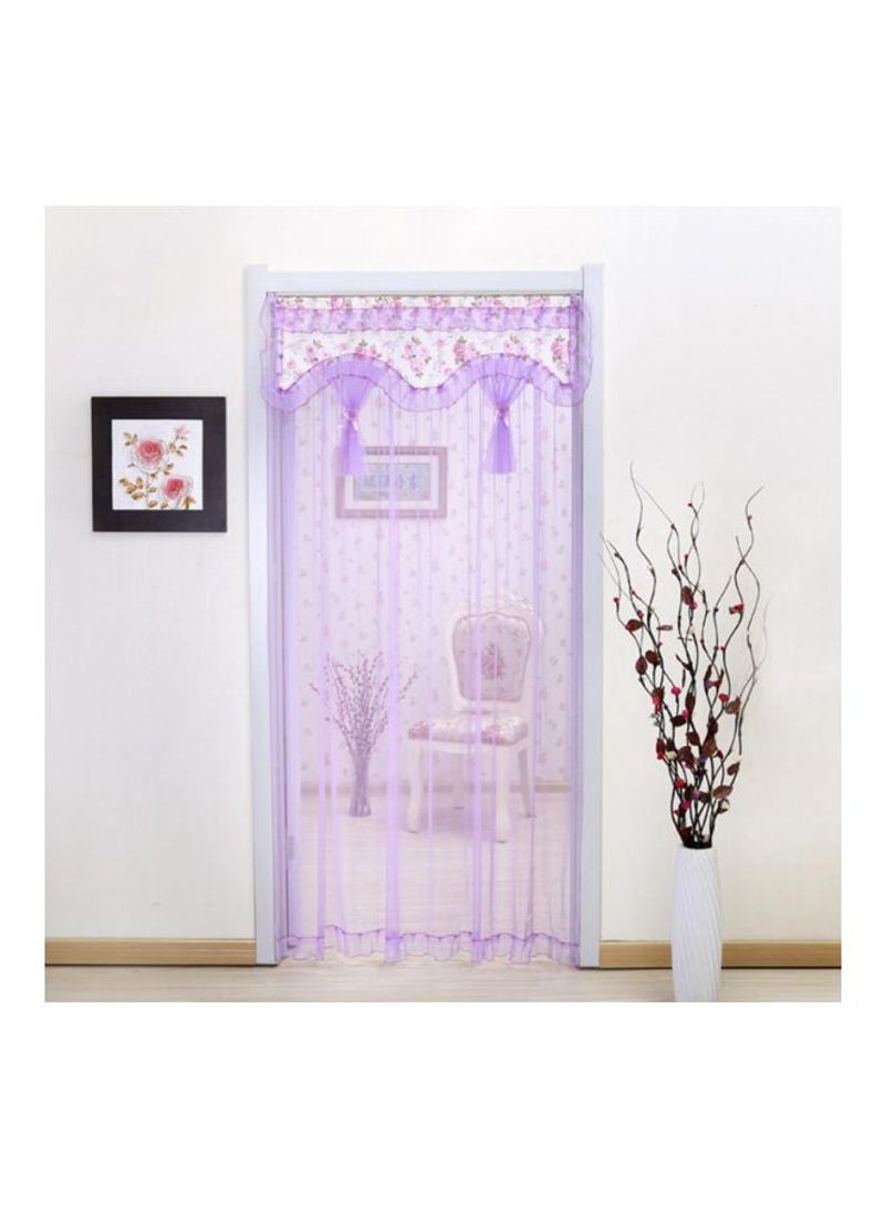 Printed Anti-Mosquito Door Curtain Purple/White 90x200centimeter