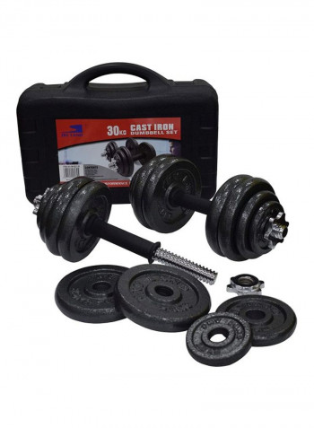 23-Piece Cast Iron Dumbell Set 30kg