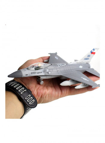 F16 Airplane Model Toy Grey 22X15X6.5cm