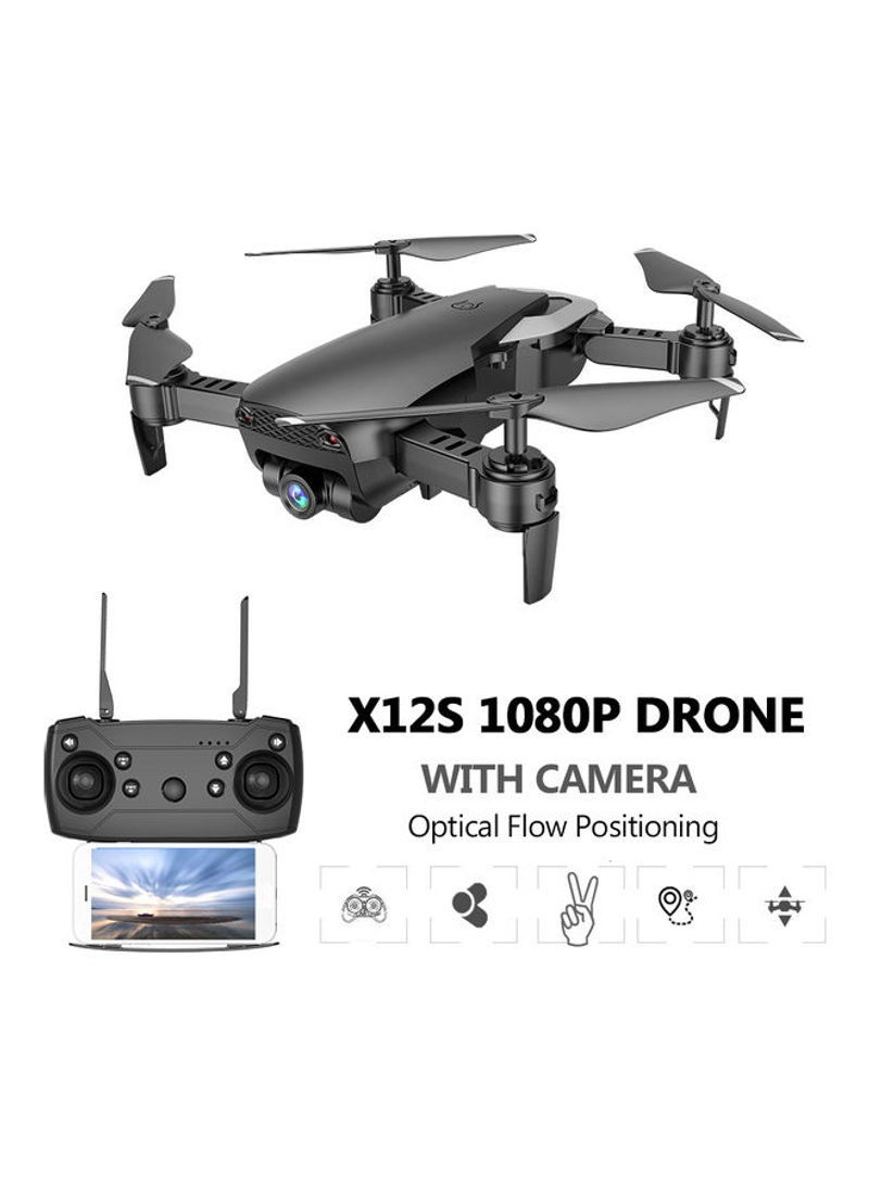 Dongmingtuo X12S 1080P Drone with Camera Wide Angle WiFi FPV Optical Flow Positioning Altitude Hold Gesture Photography Quadcopter 21*7*17.5cm