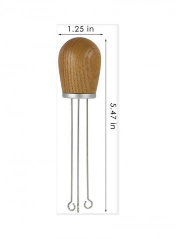 Stainless Steel Coffee Tamper Brown/Silver 5.47x1.25inch