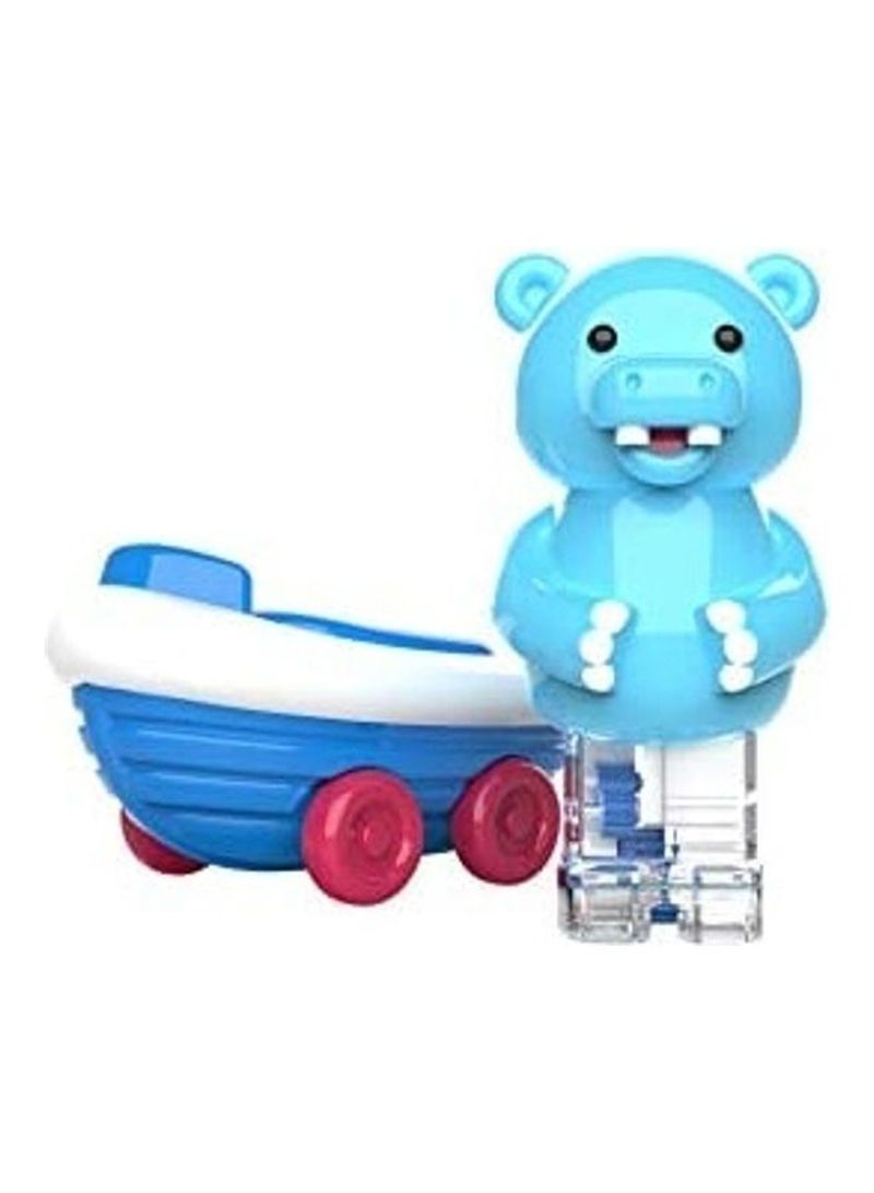 2-Piece Hippo With Rowboat Zoomer Toy Set