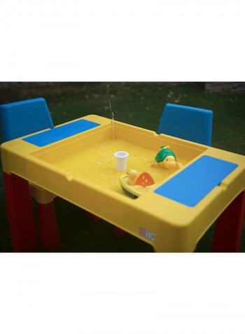 2-IN-1 Kids Building Block, Study Table & Chair Set Multicolour