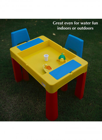 2-IN-1 Kids Building Block, Study Table & Chair Set Multicolour