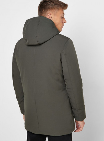 Parka Hooded Neck Jacket Khaki