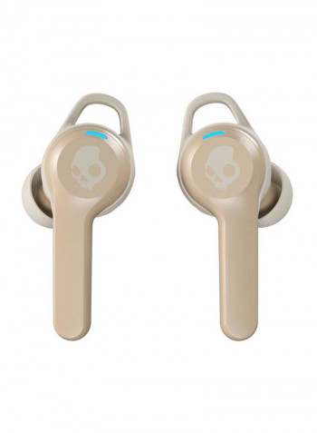 Indy Evo True Wireless Earbuds With Charging Case And Centered Mood Boost Print Art Champagne Metallic