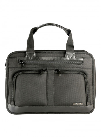 Zipper  Closure Messenger Bag Black