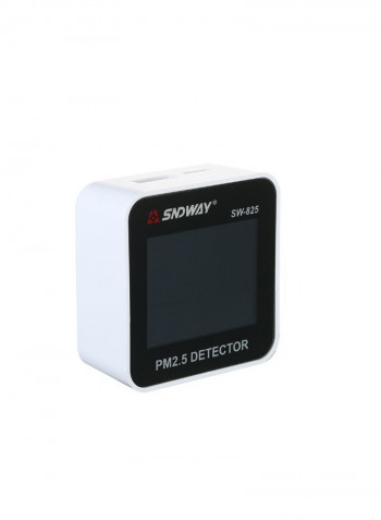 LED Digital Display USB Rechargeable Air Quality PM2.5 Detector Black/White 60 x 60 x 26millimeter
