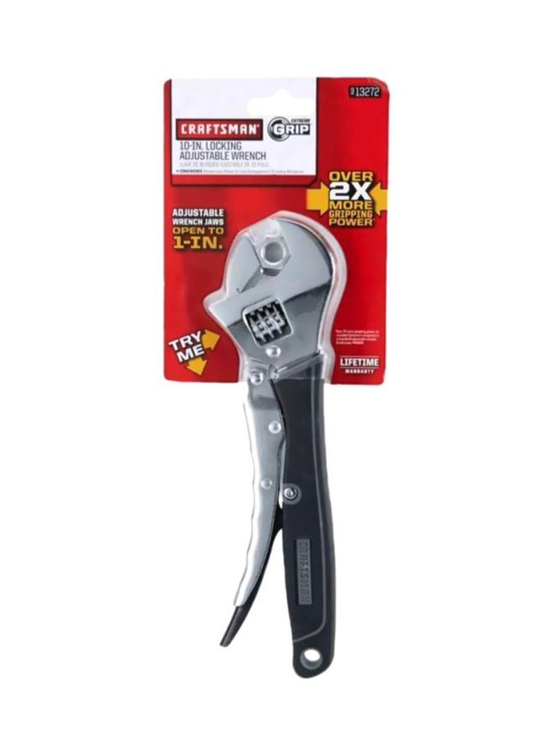 Nickel Corrosion Resistant Extreme Grip Locking Adjustable Wrench Silver/Black 254millimeter