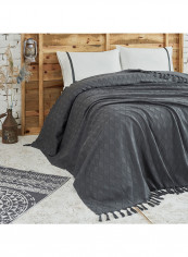 3-Piece Balera Pique Set Cotton Anthracite Single