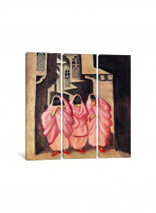 3-Piece Three Women On The Street Of Baghdad Canvas Painting Set Multicolour 100x100x3.5centimeter