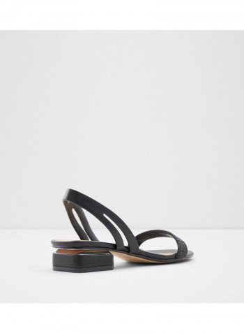 Adreilla Sequin Straps Flat Sandals Black