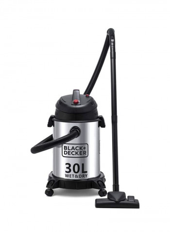 Drum Vacuum Cleaner Stainless Steel With Wet And Dry Function 1610W WV1450 30 l WV1450-B5 Silver/Black 30 l WV1450-B5 Silver/Black