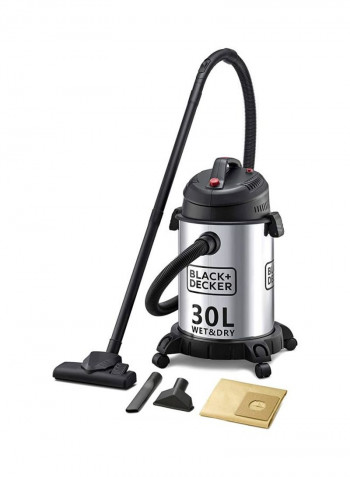 Drum Vacuum Cleaner Stainless Steel With Wet And Dry Function 1610W WV1450 30 l WV1450-B5 Silver/Black 30 l WV1450-B5 Silver/Black
