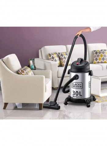 Drum Vacuum Cleaner Stainless Steel With Wet And Dry Function 1610W WV1450 30 l WV1450-B5 Silver/Black 30 l WV1450-B5 Silver/Black