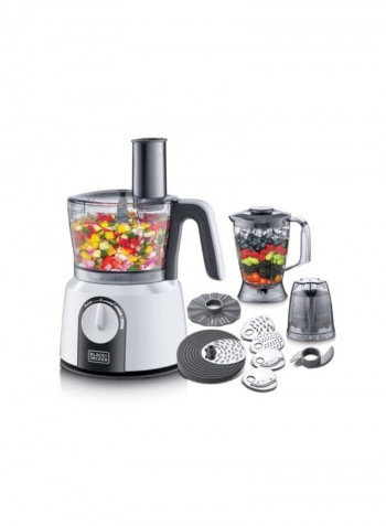 Food Processor 32 Functions 5-in-1 (Blender + Grinder + Dough Maker + Whisker + Food Processor) 1.5 لتر 1000 وات FX1075-B5 أبيض/أسود/رمادي
