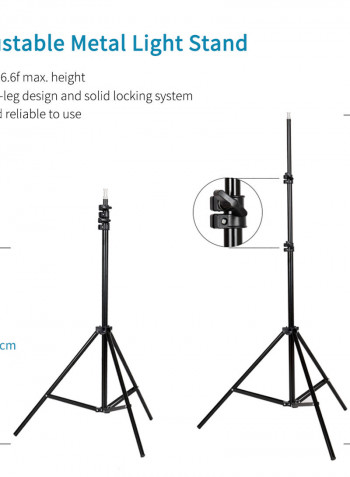 Studio Photography Softbox LED Light Kit Black