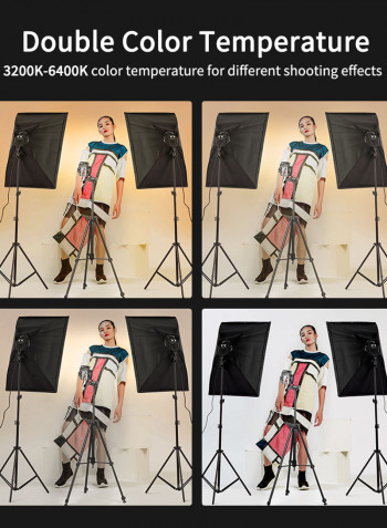 Studio Photography Softbox LED Light Kit Black