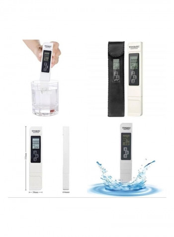 Digital TDS Water Quality Purity Tester Pen White/Black