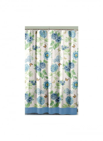 Floral Printed Shower Curtain Blue/Green/Brown