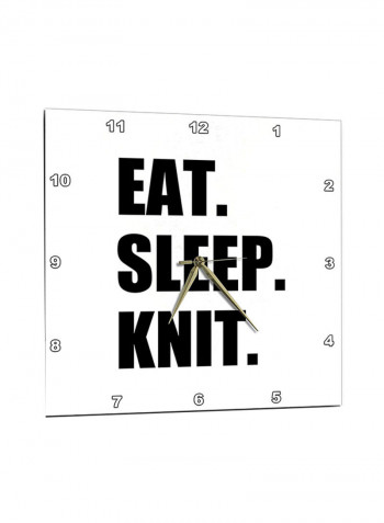 Quote Printed Wall Clock Black/White 13 x 13inch