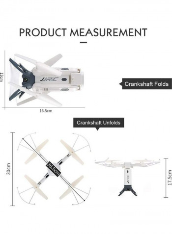 Photography Altitude Hold Foldable Drone White/Black