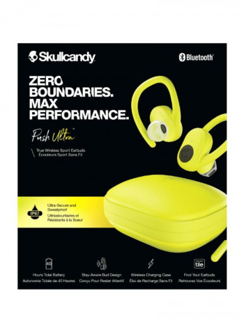 Push Ultra True Wireless Earbuds With Charging Case Electric Yellow