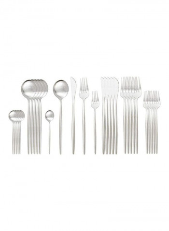 30 Pieces White Gold Cutlery Set Matte Knife Spoon Fork Tableware Set Multicolour one sizecm