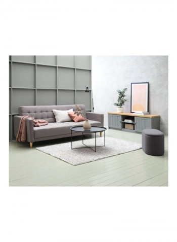 Pouffe Gislev With Storage Asphalt Grey 65 X 35cm