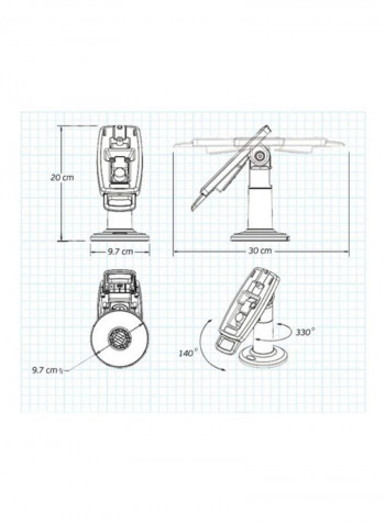 Base With Back Plate Credit Card Terminal Stand For VX805/VX820 Black