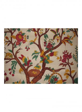 Tapestry Cotton Bedspread Red/Brown/Green Queen