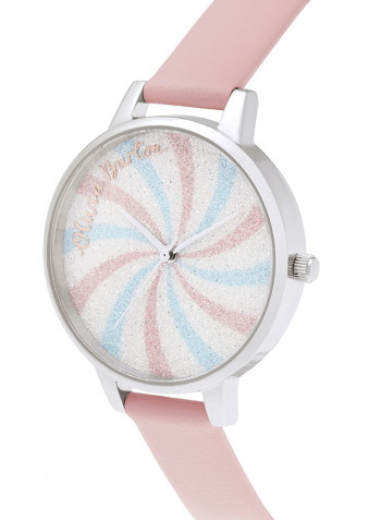 ساعة يد Candy Shop بطبعة ثلاثية الأبعاد على شكل دوامة بيضاء لامعة. للنساء