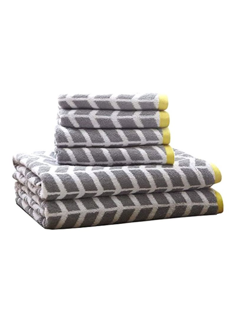 6-Piece Shower And Hand Towel Set Grey