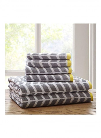 6-Piece Shower And Hand Towel Set Grey