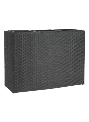 Three Compartment Stokkand Flower Planter Box Black