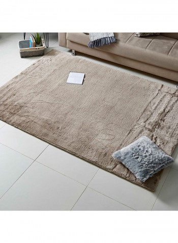 Rabbit Fur Textured Rug Beige 230x160centimeter