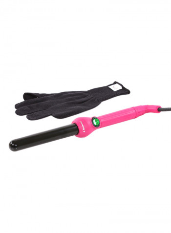 Curling Iron With Glove OK-2078 Pink/Black 25millimeter